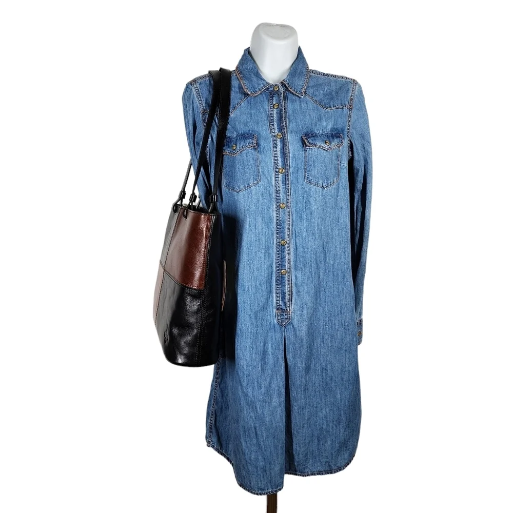 PATRICIA NASH LEATHER COLORBLOCK BRADEN TOTE
